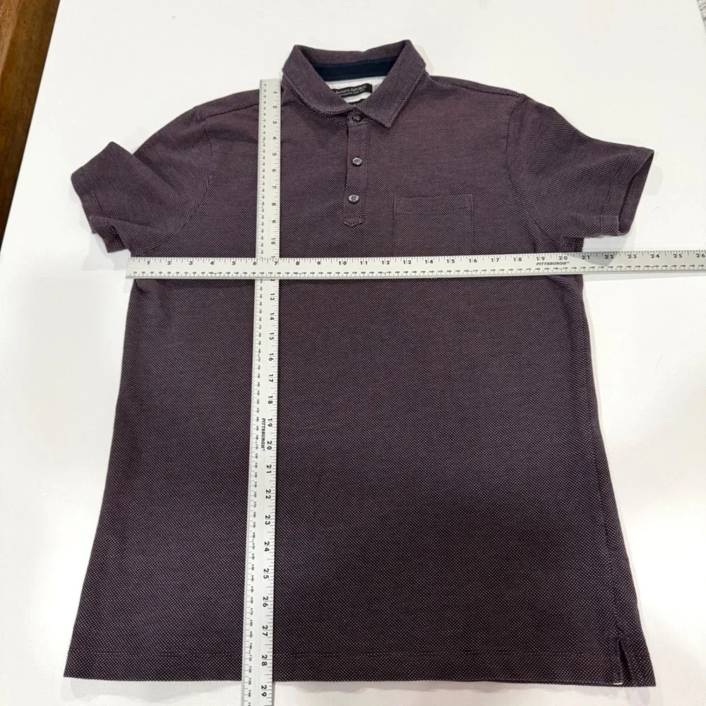 Banana Republic Polo Shirt Mens Large Purple Performance Pique Standard Fit